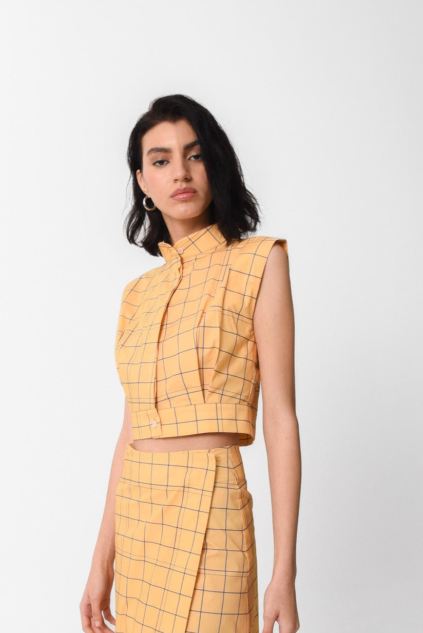 CATANIA TOP (YELLOW PLAID)
