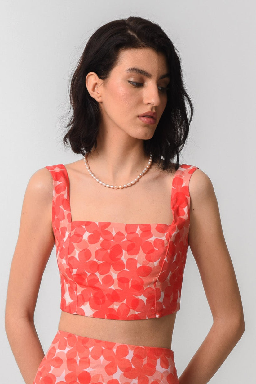 SORRENTO CROP TOP (CORAL BLOOM)