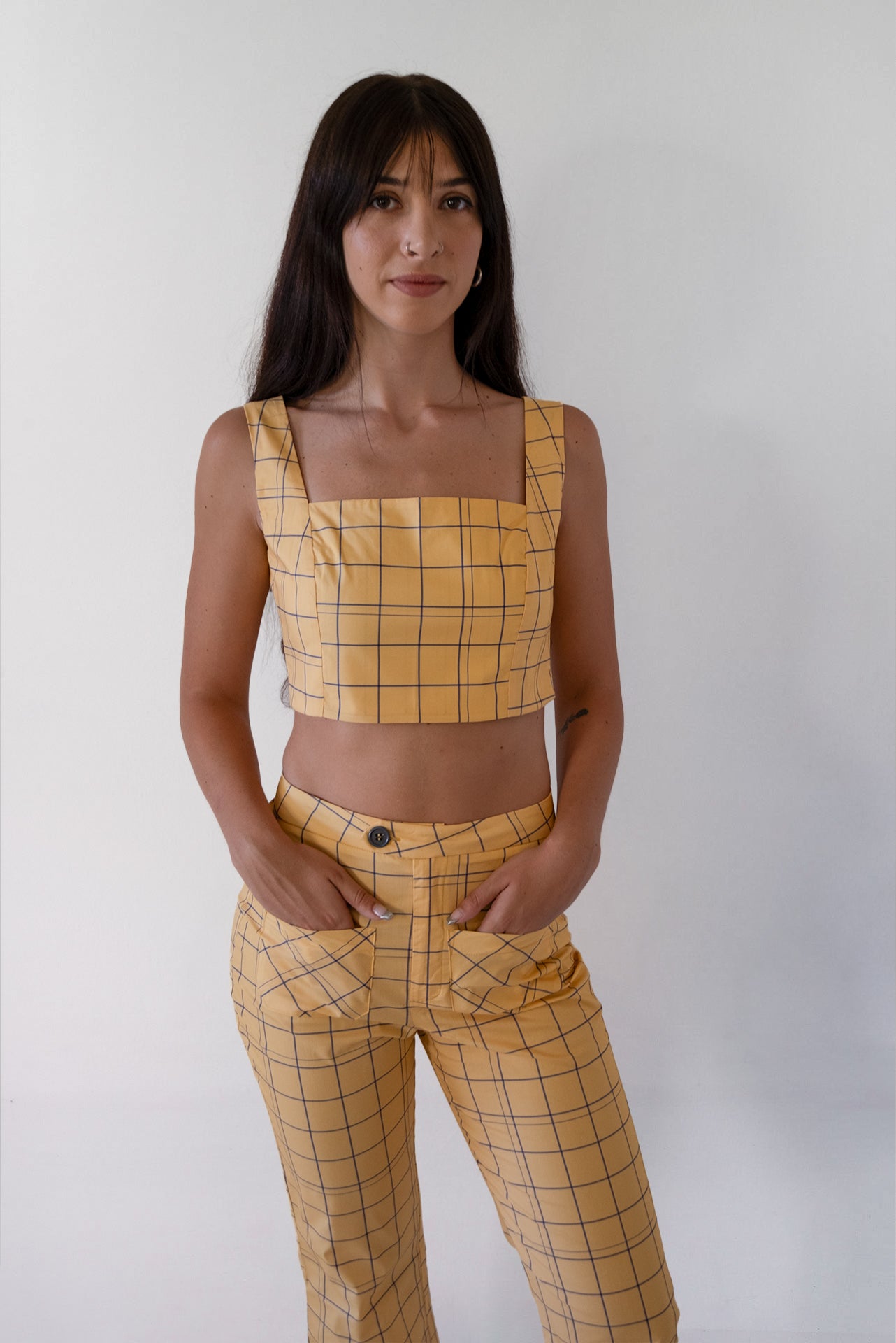 SORRENTO CROP TOP (YELLOW PLAID)