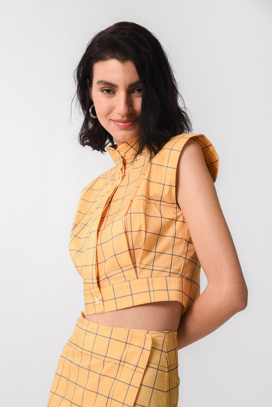CATANIA TOP (YELLOW PLAID)