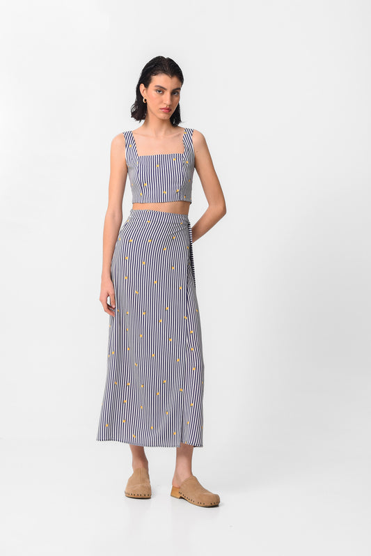 MANAROLA WRAP SKIRT (CITRUS CHARM BLUE)