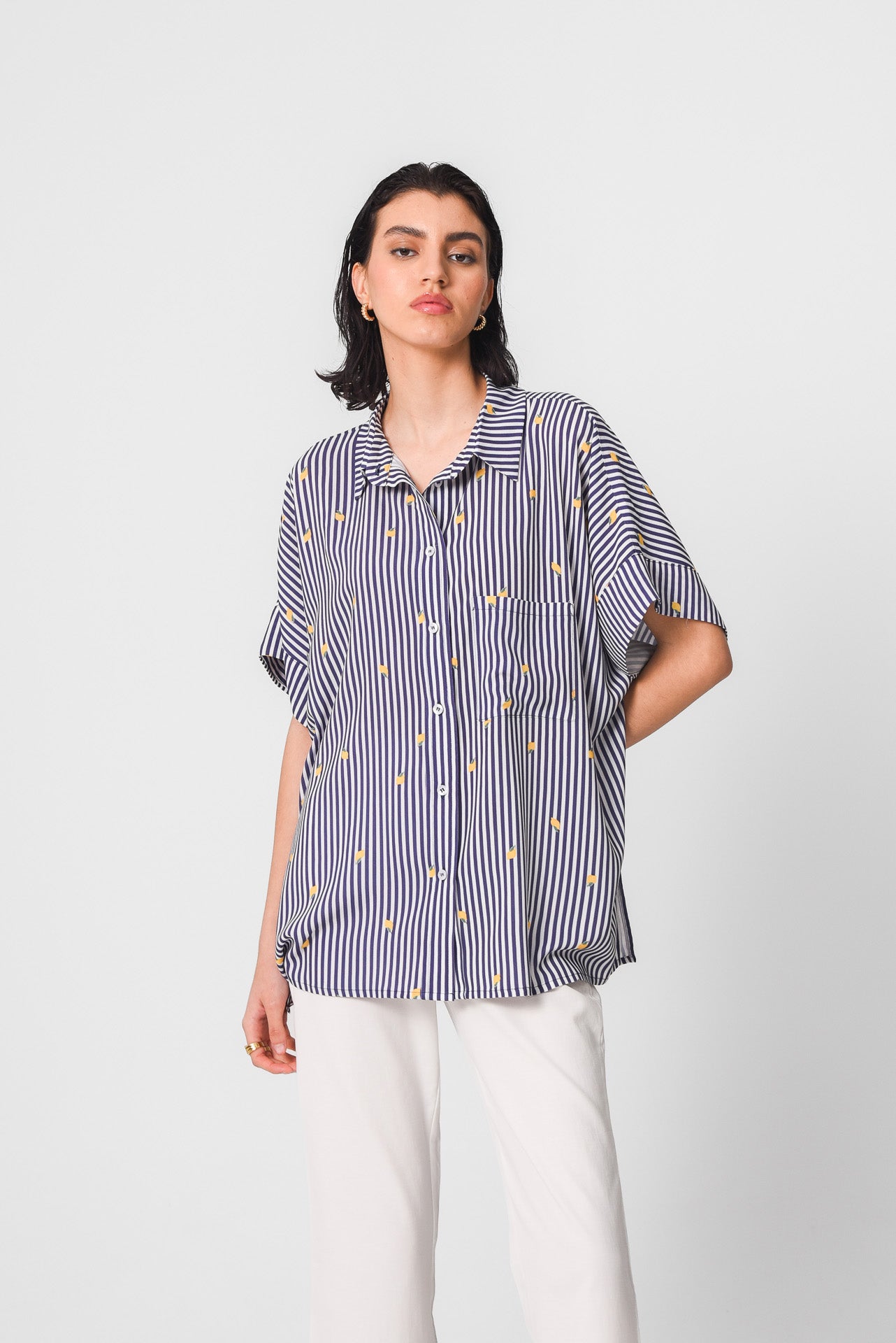 PERUGIA OVERSIZED SHIRT(CITRUS CHARM BLUE)