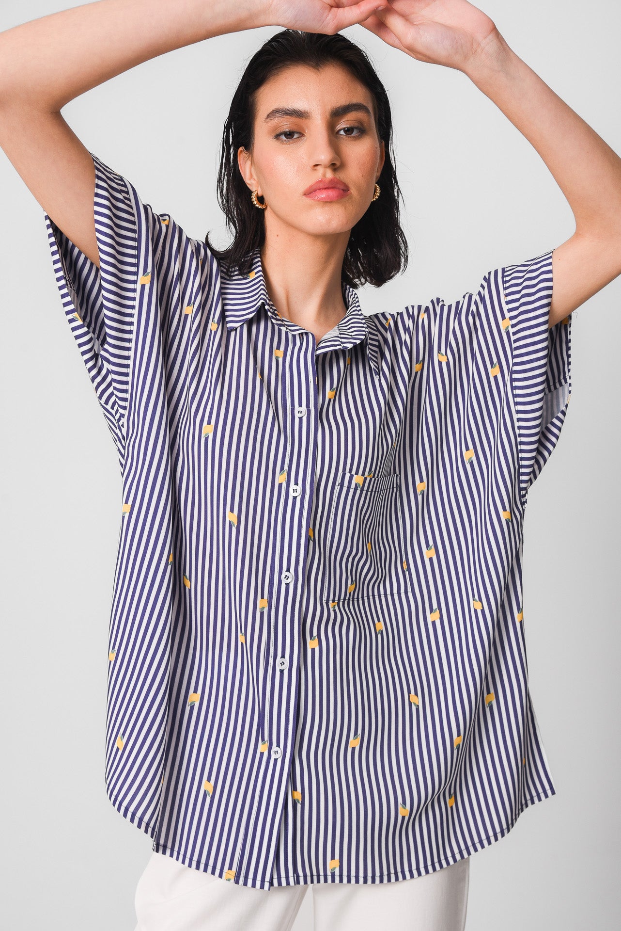 PERUGIA OVERSIZED SHIRT(CITRUS CHARM BLUE)