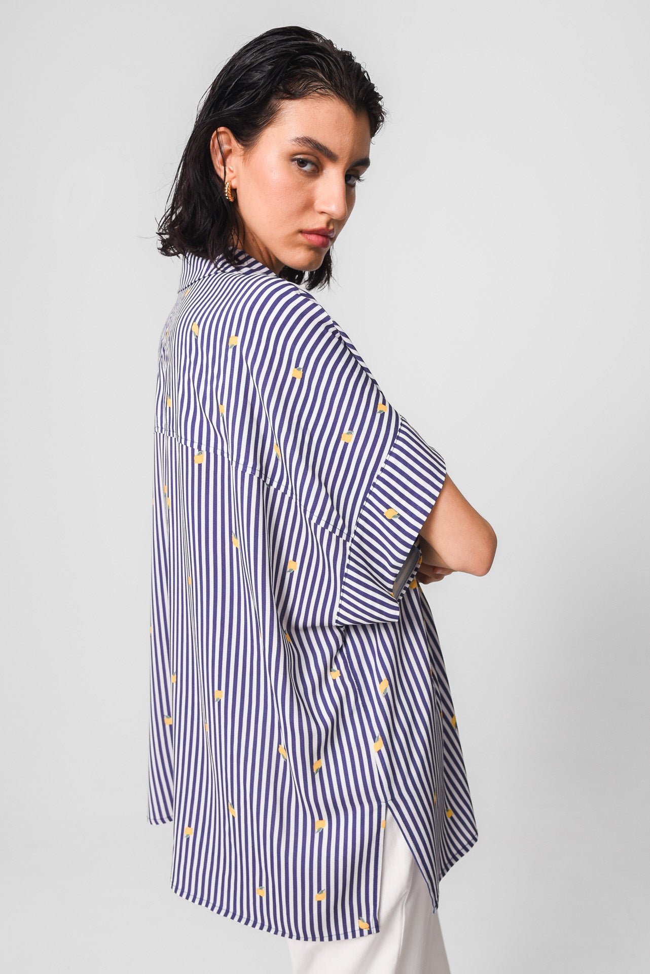 PERUGIA OVERSIZED SHIRT(CITRUS CHARM BLUE)