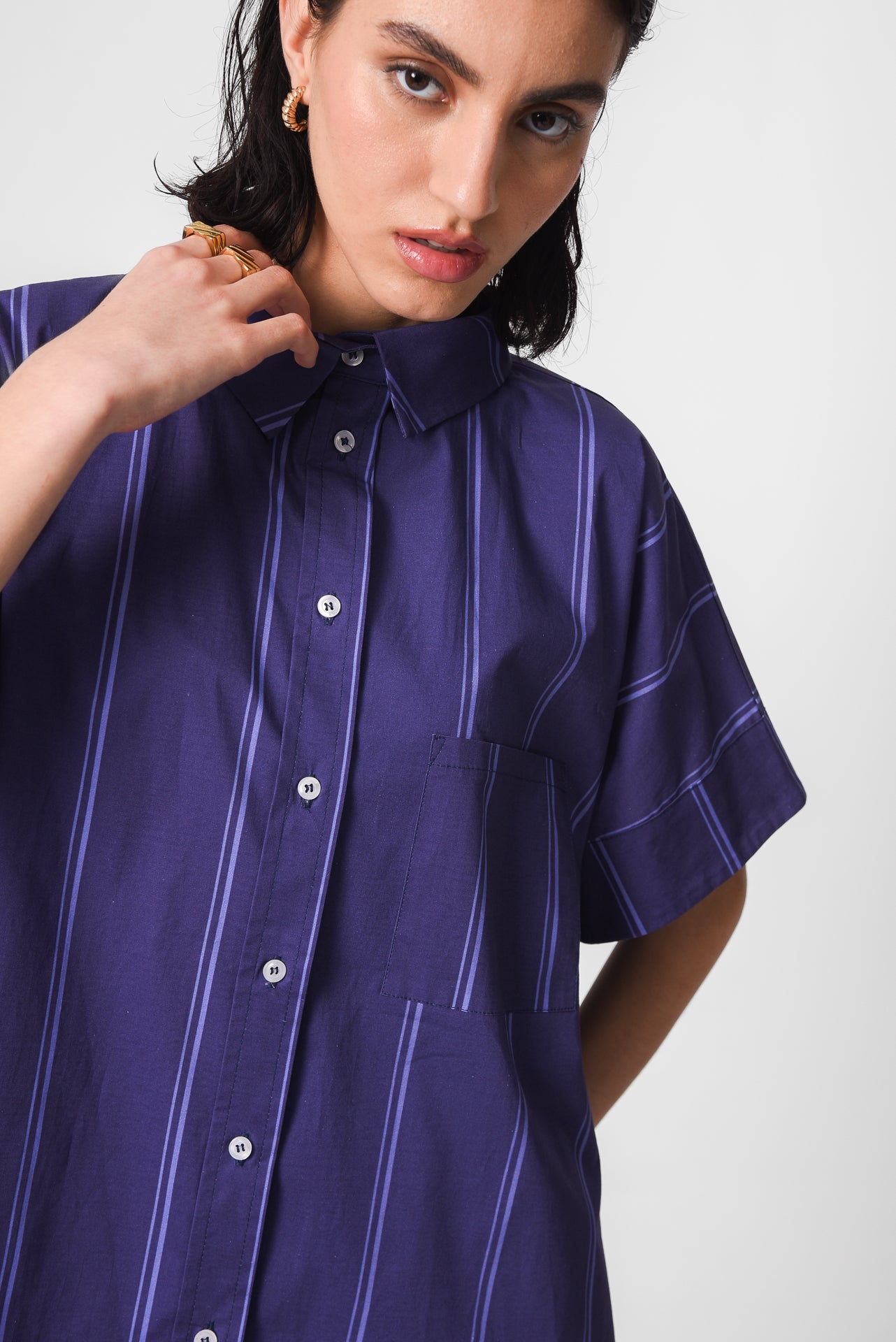 PERUGIA OVERSIZED SHIRT(OCEAN BANDS)