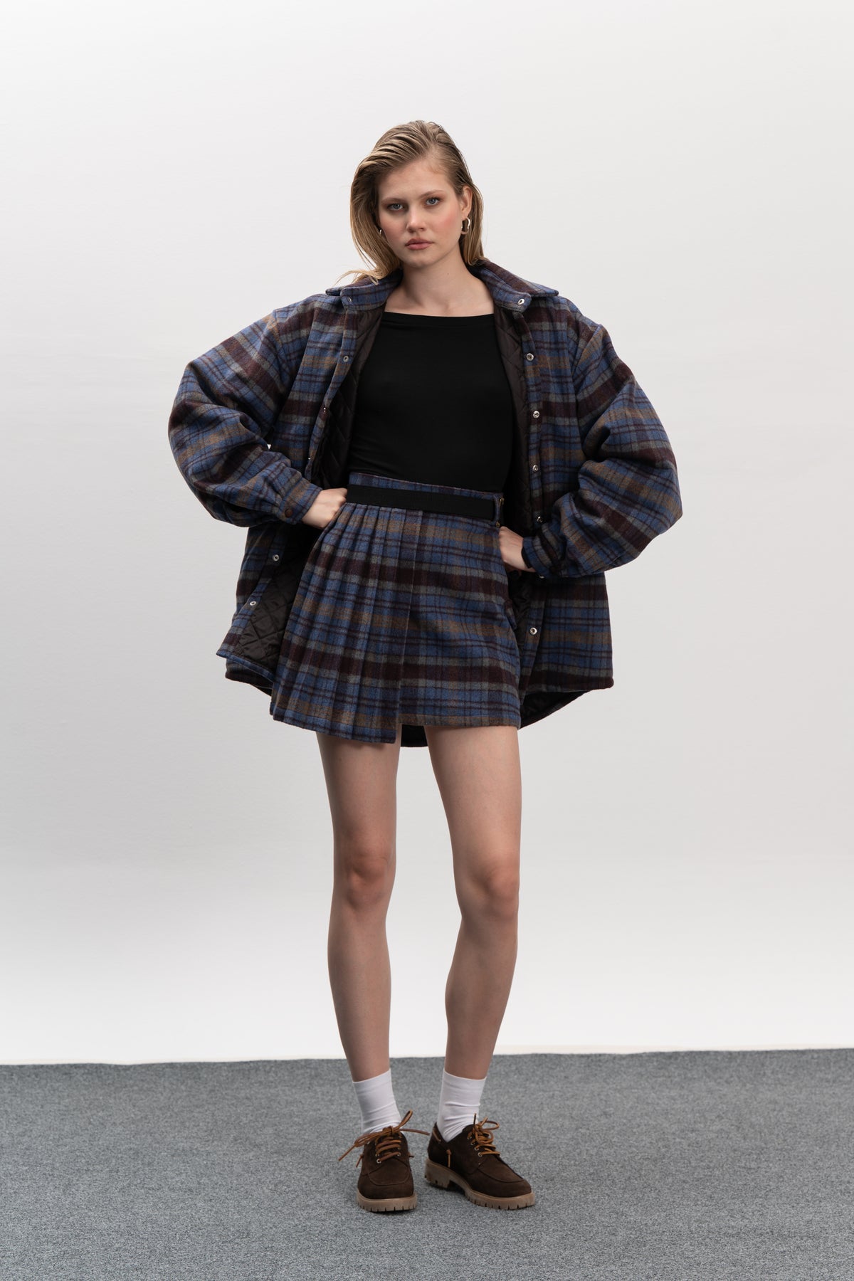 Canal Skirt - Timber Check