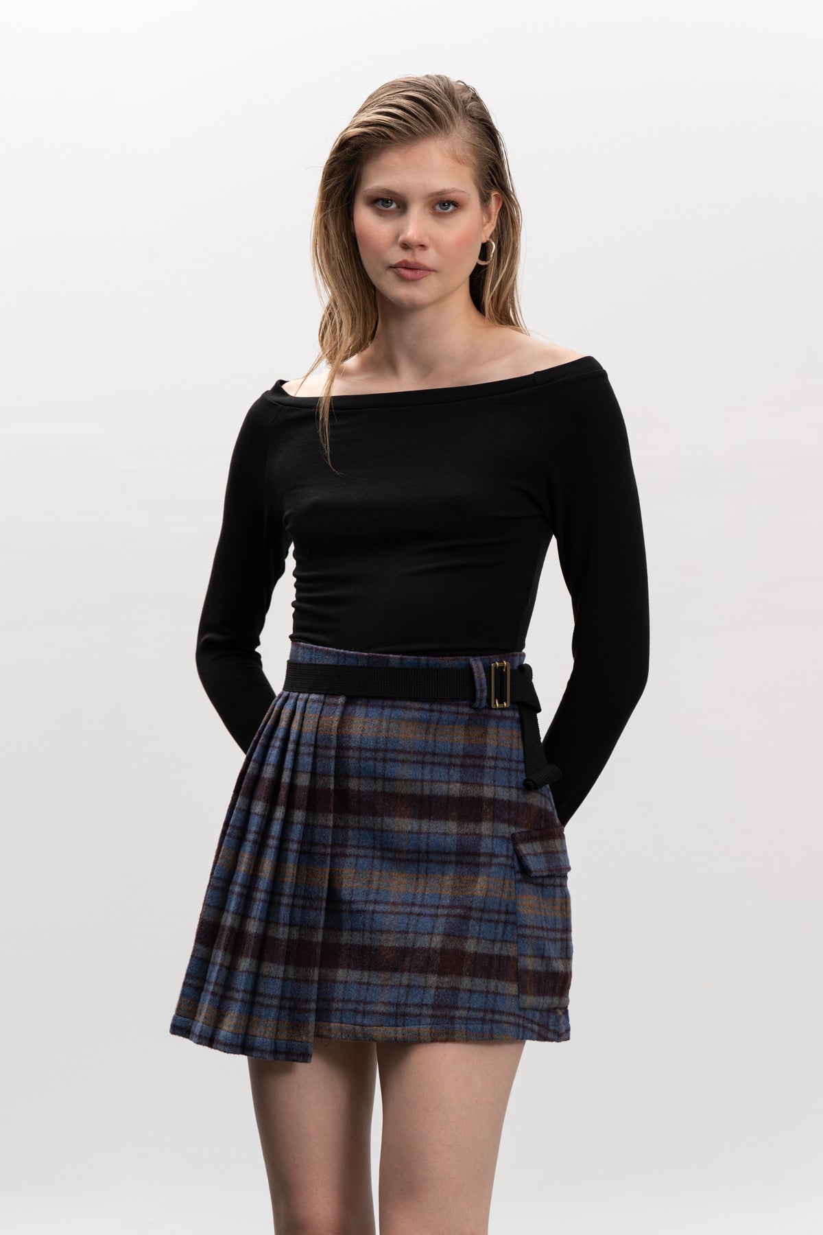 Canal Skirt - Timber Check