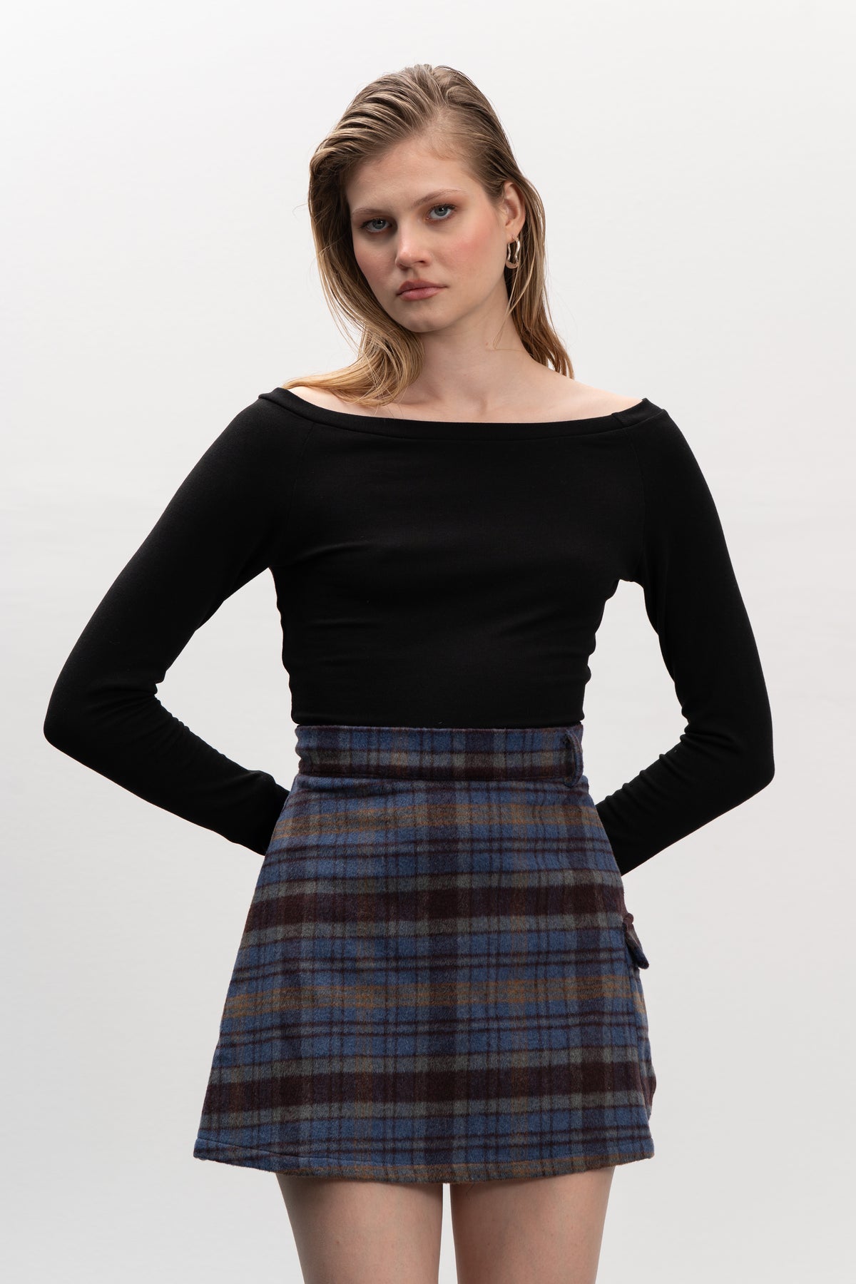 Canal Skirt - Timber Check