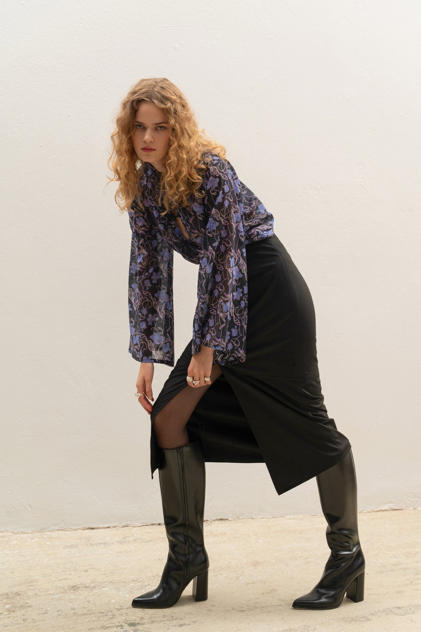 Kintsugi Midi Skirt Black