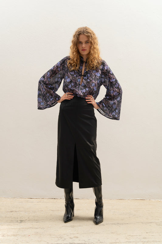 Kintsugi Midi Skirt Black