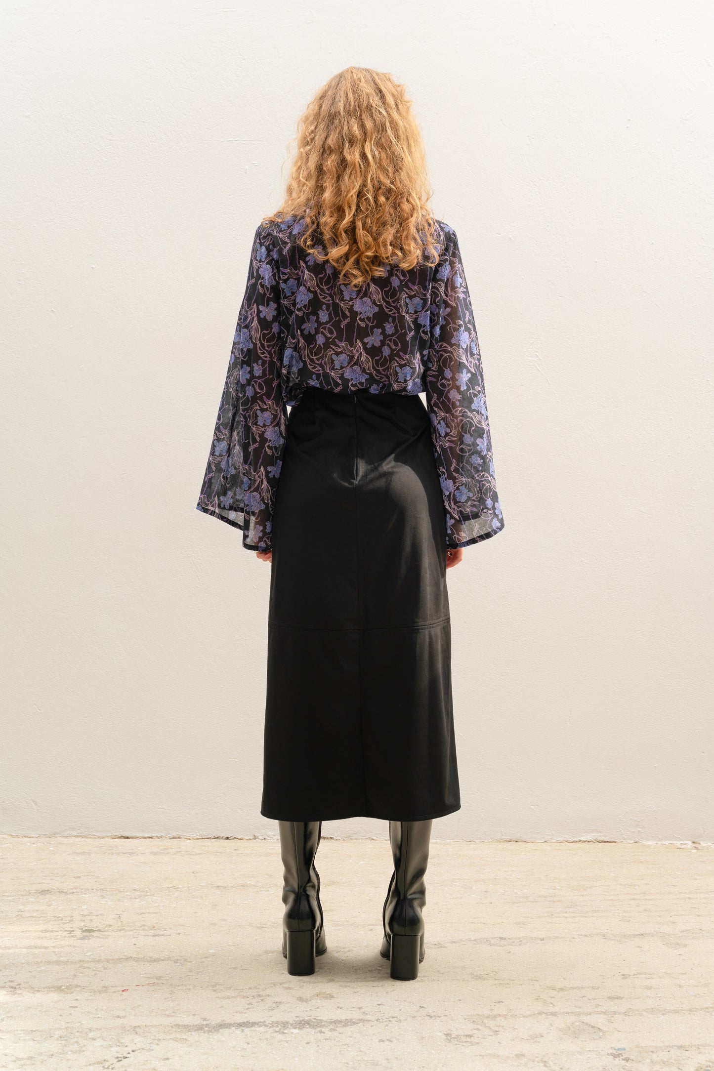 Kintsugi Midi Skirt Black