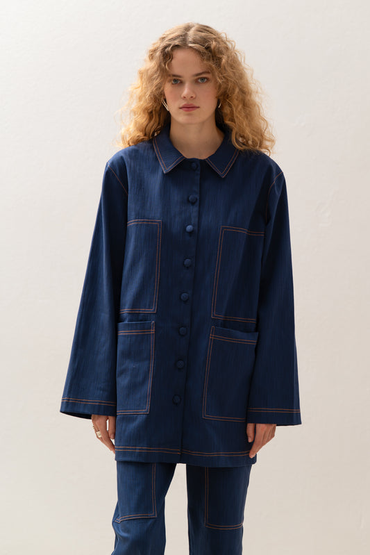 Osaka Workwear Overshirt Blue